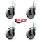 Service Caster Semi Steel Swivel Grip Ring Caster Set of 4 w/4'' Wheels & 7/16'' Stem-4 Swivel, 4PK SCC-GR20S414-SSS-716138-4 - alternate 3
